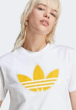 Adidas Originals Pearl Trefoil - Print T-Shirt - White -Clothing Promotion Shop 0142f40070ec475ab6f82fc1926872a6