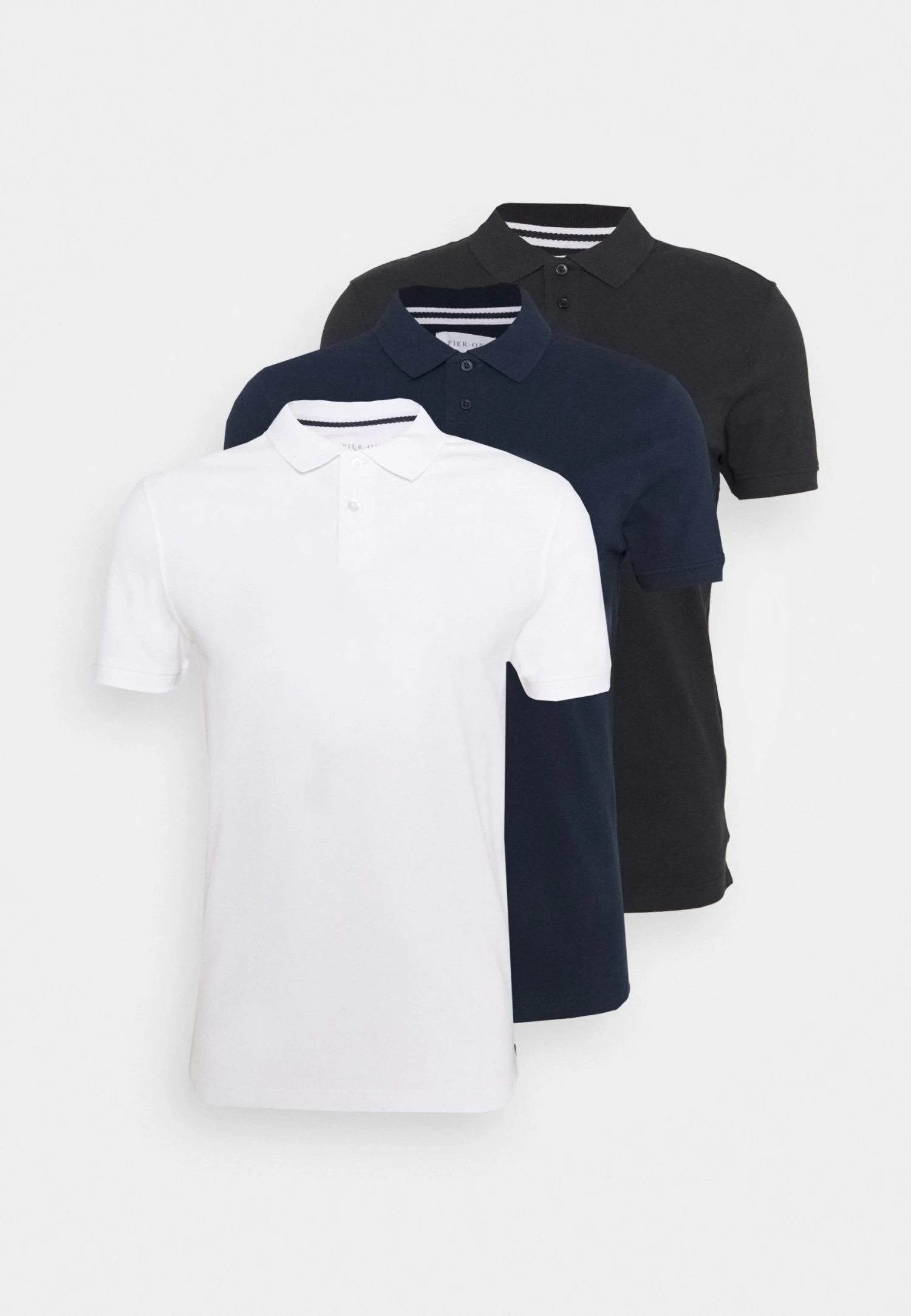 Pier One 3 Pack - Polo Shirt - Black/Dark Blue/White 8 Pier One 3 Pack - Polo Shirt - Black/Dark Blue/White - Image 6
