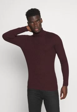 Pier One Muscle Fit Turtle - Jumper - Mottled Bordeaux