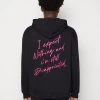 YOURTURN Embroidered Text Hoodie Unisex - Hoodie - Black -Clothing Promotion Shop 13e00cb70a1a488990329c593381525e