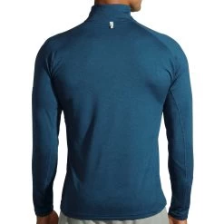 Brooks | Men's Dash 1/2 Zip - Heather Indigo Rush -Clothing Promotion Shop 211298407 M Brooks Dash12zip back