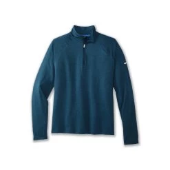 Brooks | Men's Dash 1/2 Zip - Heather Indigo Rush
