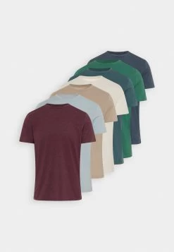 Pier One 7 Pack - Basic T-Shirt - Blue/Mottled Bordeaux/White -Clothing Promotion Shop 40238aec486841c1aa91cee1f0bc607e