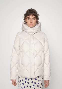 Marc O'Polo Diamond Quilting Detachable Hood Welt Poc - Down Jacket - Chalky Stone