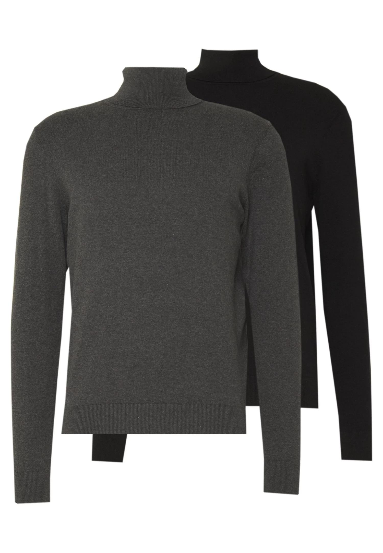 Pier One 2 Pack - Basic Turtleneck - Jumper - Black/Mottled Dark Grey 3 Pier One 2 Pack - Basic Turtleneck - Jumper - Black/Mottled Dark Grey