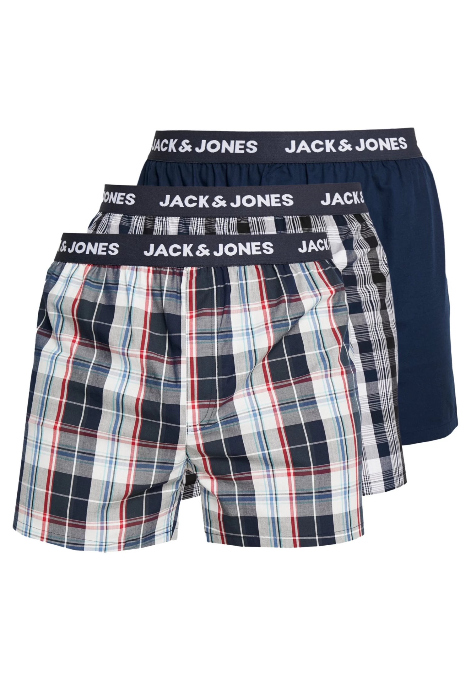 Jack & Jones Jaccheck 3 Pack - Boxer Shorts - Navy 6 Jack & Jones Jaccheck 3 Pack - Boxer Shorts - Navy - Image 4