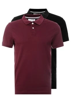 Pier One 2 Pack - Polo Shirt - Bordeaux/Black
