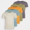 Pier One 5 Pack - Basic T-Shirt - Orange/Dark Blue/Green -Clothing Promotion Shop 90b78c53f04f4dc081666ac8ae3ca1ec