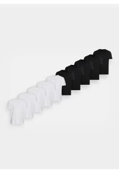 Pier One 10 Pack - Basic T-Shirt - White/Black -Clothing Promotion Shop a47858ffbc3a4fd8908751110de7e4fb
