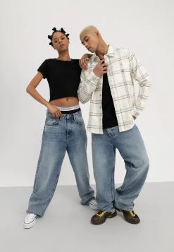 YOURTURN Baggy Jeans Unisex - Relaxed Fit Jeans - Dark Blue Denim -Clothing Promotion Shop b84f61fa9ad14cbdabe904cec70f0a93