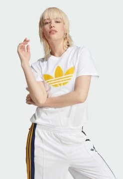 Adidas Originals Pearl Trefoil - Print T-Shirt - White