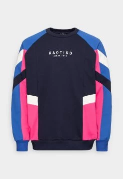 Kaotiko Crew Benton Unisex - Sweatshirt - Navy/Royal/Fuxia