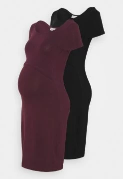 2Er Pack Nursing Function Dress - Shift Dress - Black/Bordeaux -Clothing Promotion Shop d2587d5bbf414ed687a71c7bfef589b6