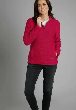Aria 1/4 Zip Eco Macaroni - Jumper - Berry -Clothing Promotion Shop de550fd00432453688f4b61be21c62b2