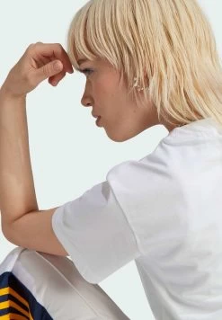 Adidas Originals Pearl Trefoil - Print T-Shirt - White -Clothing Promotion Shop e44fbab3ce854f61b12027a1bdb33200